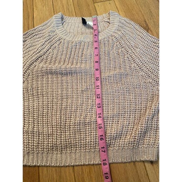 Divided, women's pale pink cropped knit crochet pullover sweater size XS - Picture 4 of 6